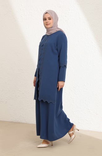 Indigo Hijab-Abendkleider 4001-04