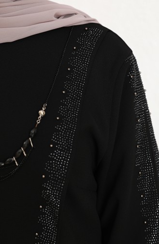 Schwarz Hijab-Abendkleider 4003-04