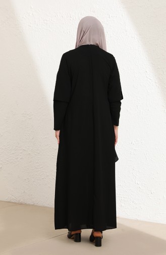 Black Hijab Evening Dress 4003-04