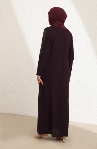 Purple Hijab Evening Dress 4003-05