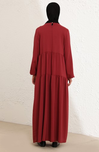 فستان مطوي 1784-01 أحمر 1784-01