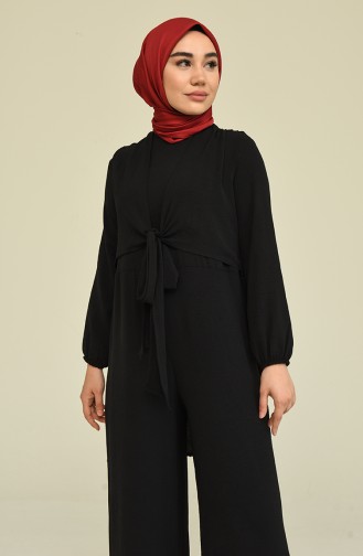 Bağcıklı Tulum 5714-01 Siyah