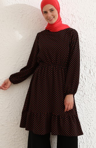 Büzgülü Tunik 4346-04 Siyah Oranj