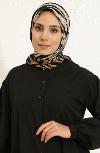 Zebra Desenli Mio Eşarp 13181-20 Lila Sütlü kahve 13181-20