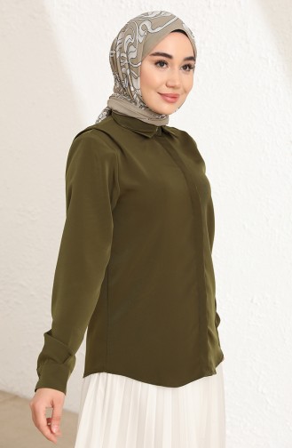 Khaki Overhemdblouse 3009-06