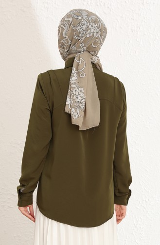 Khaki Overhemdblouse 3009-06