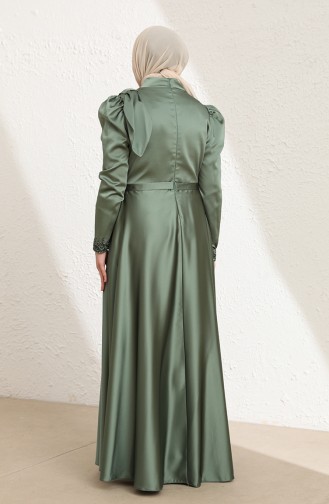 Green Almond Hijab Evening Dress 6035-02