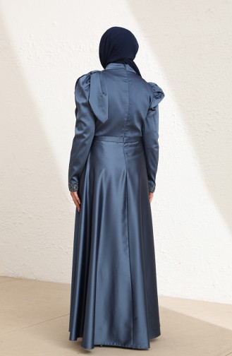 Indigo Hijab Evening Dress 6035-04