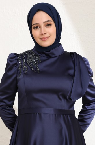 Dunkelblau Hijab-Abendkleider 6035-05