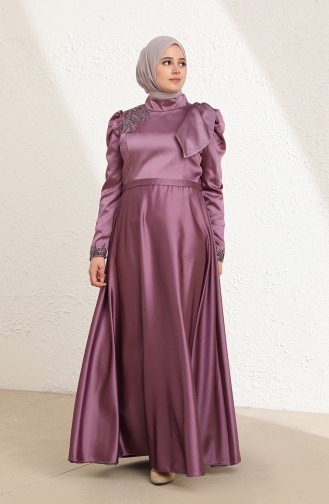 Violet Hijab Evening Dress 6035-08