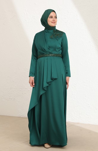 Smaragdgrün Hijab-Abendkleider 6037-05