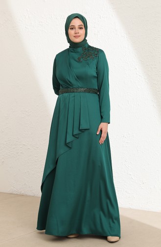 Smaragdgrün Hijab-Abendkleider 6037-05