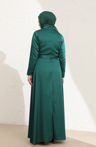 Emerald Green Hijab Evening Dress 6037-05