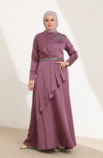 Violet Hijab Evening Dress 6037-06