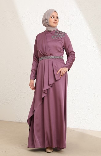 Violet Hijab Evening Dress 6037-06