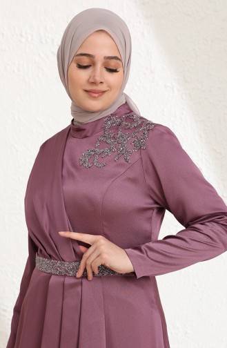 Violet Hijab Evening Dress 6037-06