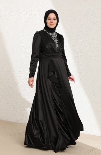 Habillé Hijab Noir 6039-04