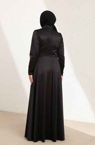 Black Hijab Evening Dress 6039-04