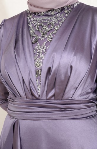 Violet Hijab Evening Dress 6039-06