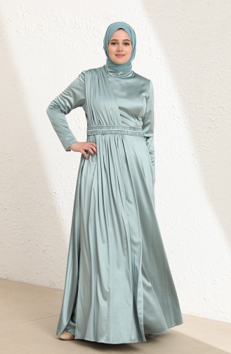 Robe de Soirée Grande Taille 6040-02 Vert Noisette 6040-02