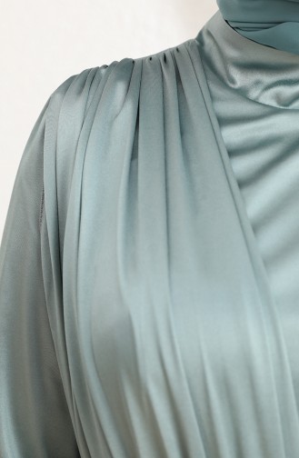 Green Almond Hijab Evening Dress 6040-02