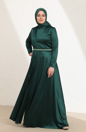 Smaragdgrün Hijab-Abendkleider 6040-05