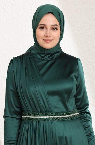 Smaragdgrün Hijab-Abendkleider 6040-05