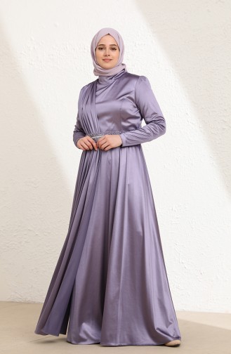 Violet Hijab Evening Dress 6040-06
