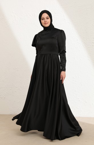 Schwarz Hijab-Abendkleider 6043-02