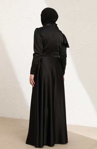 Black Hijab Evening Dress 6043-02