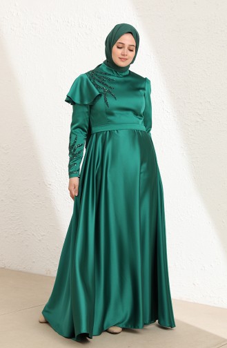 Robe de Soirée Grande Taille 6043-03 Vert Emeraude 6043-03