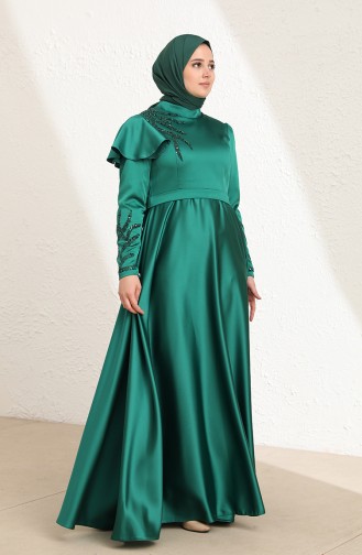 Smaragdgrün Hijab-Abendkleider 6043-03