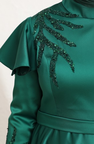 Smaragdgrün Hijab-Abendkleider 6043-03