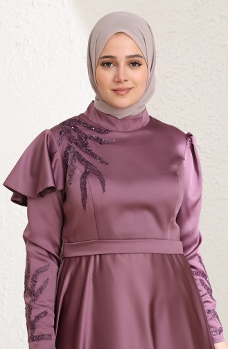 Violet Hijab Evening Dress 6043-04