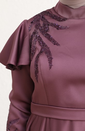 Violet Hijab Evening Dress 6043-04