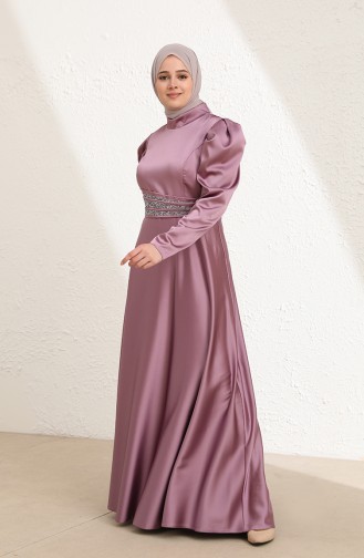 Violet Hijab Evening Dress 6044-01