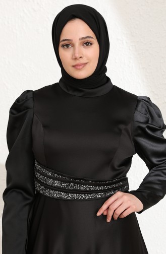 Black İslamitische Avondjurk 6044-02