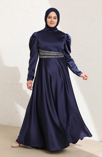 Dunkelblau Hijab-Abendkleider 6044-03