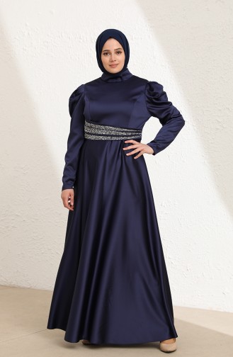 Dunkelblau Hijab-Abendkleider 6044-03