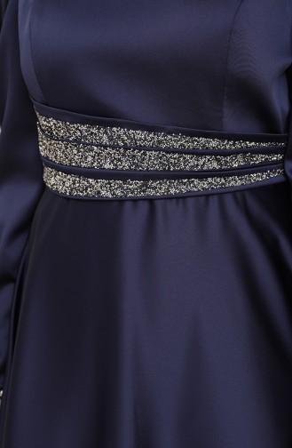 Dunkelblau Hijab-Abendkleider 6044-03