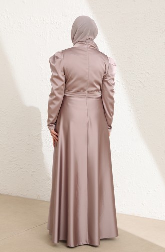 Mink Hijab Evening Dress 6044-04