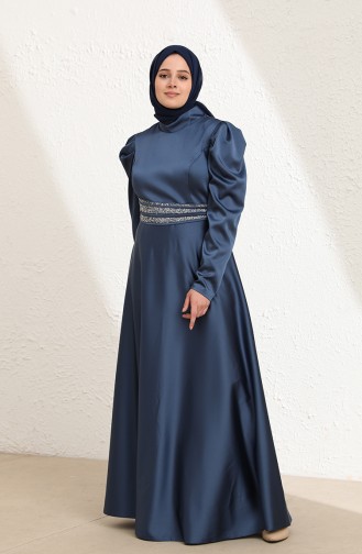 Indigo Hijab Evening Dress 6044-05