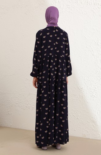 Navy Blue Hijab Dress 1781-01