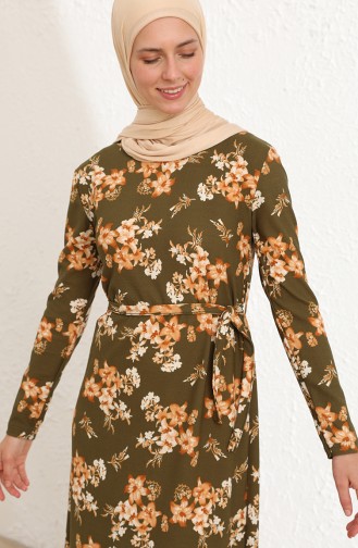 Khaki Hijab Dress 100-02