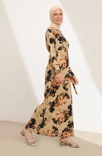 Cream Hijab Dress 100-01