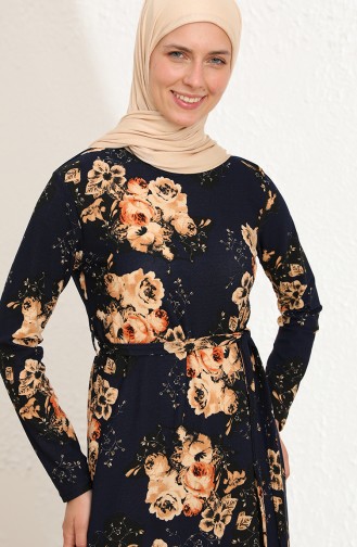 Dunkelblau Hijab Kleider 100-03