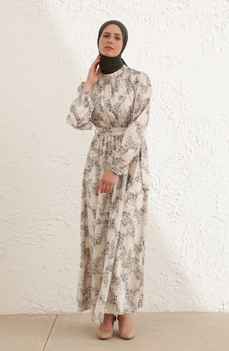 Beige Hijab Dress 0041-03