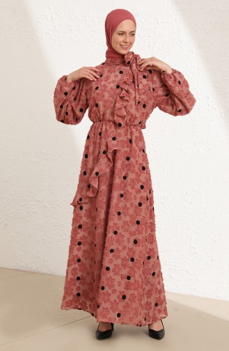 Beige-Rose Hijab Kleider 2022-05
