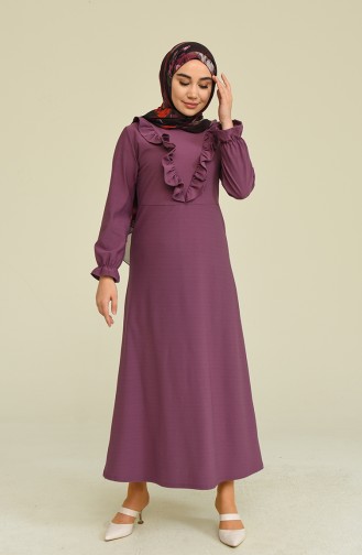 Dark Violet Hijab Dress 3273-05