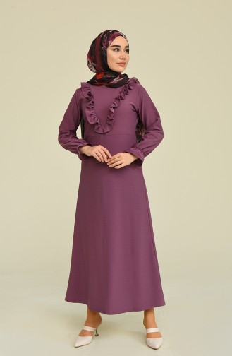 Dark Violet Hijab Dress 3273-05